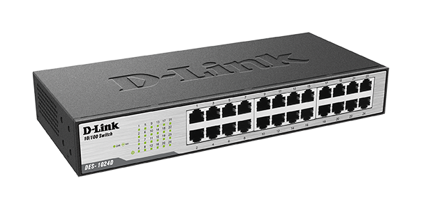 24-Port Fast Ethernet Unmanaged Desktop Switch DES-1024D