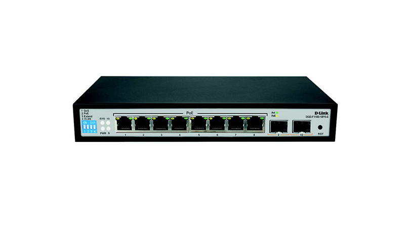 250M 10-Port 10/100/1000 Smart Switch with 8 PoE+ Ports & 2 Uplink Ports